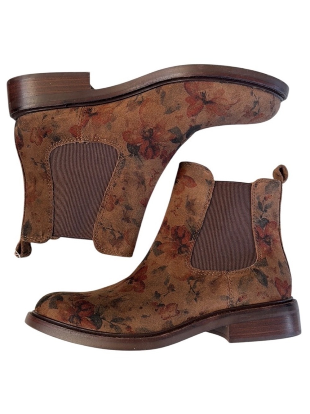 NEW in Box Sofft Leather Pamella Waterproof Floral Chelsea Boots Sz 6  Rtl. $160